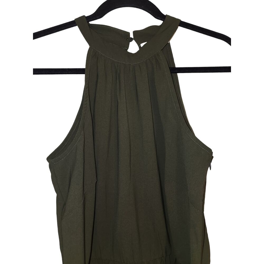 Kirundo Olive Green High Neck Sleeveless Maxi Dress Size Small - Picture 6 of 9